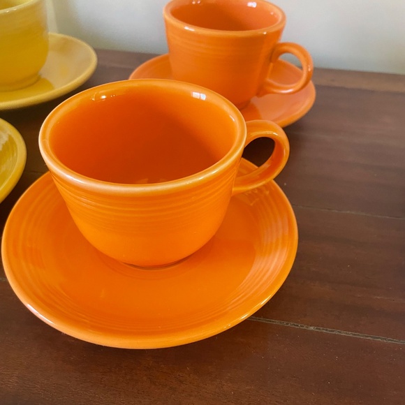 Fiesta Homer laughlin China set of 8 cups and saucers - Picture 7 of 9